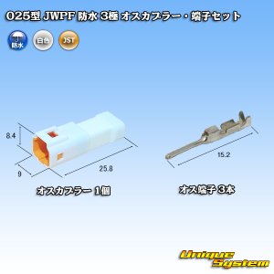 画像: JST 日本圧着端子製造 025型 JWPF 防水 3極 オスカプラー・端子セット (タブハウジング)