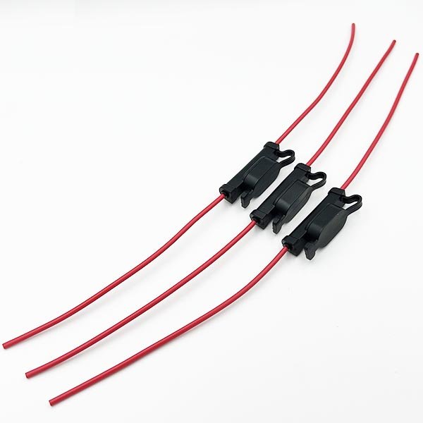画像4: 16AWG 配線付き 防水 防滴 ヒューズホルダー カプラー / 太平洋精工 低背ヒューズ 4A 桃色 挿入済み (4)