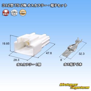 画像: 住友電装 312型 TS 非防水 2極 オスカプラー・端子セット
