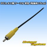 画像: RCA オス側 ケーブル 黄色 (配線約15cm)