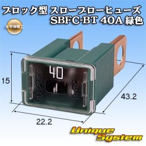 画像: 太平洋精工 ブロック型 スローブローヒューズ SBFC-BT 40A 緑色 3146