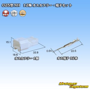 画像: 住友電装 025型 NH 非防水 12極 オスカプラー・端子セット