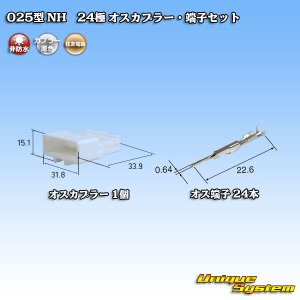 画像: 住友電装 025型 NH 非防水 24極 オスカプラー・端子セット タイプ1 自然色