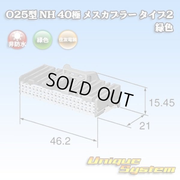 画像1: 住友電装 025型 NH 非防水 40極 メスカプラー タイプ2 緑色 (1)