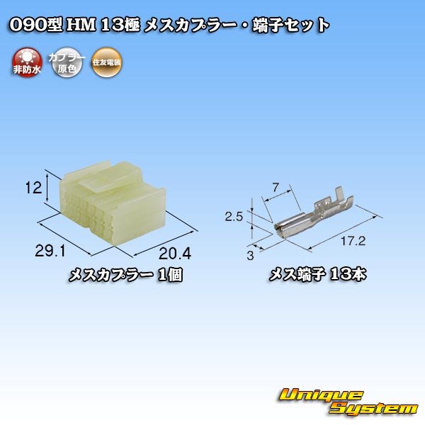 画像1: 住友電装 090型 HM 非防水 13極 メスカプラー・端子セット (1)