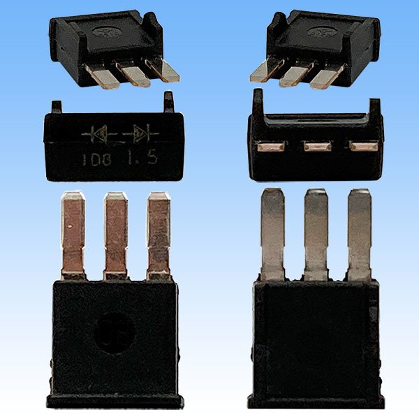 画像3: 住友電装 090型 MT 非防水 3極 オスカプラー タイプ1 (オス側ダイオード内蔵シリーズ) (3)