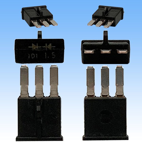 画像3: 住友電装 090型 MT 非防水 3極 オスカプラー タイプ2 (オス側ダイオード内蔵シリーズ) (3)