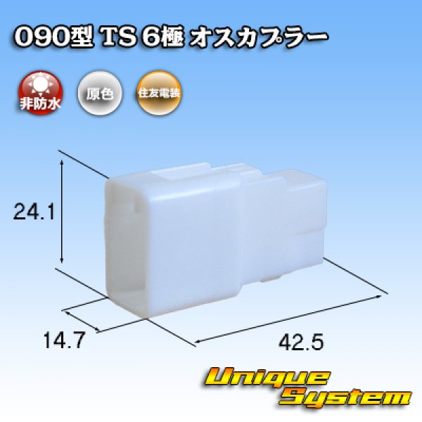 画像1: 住友電装 090型 TS 非防水 6極 オスカプラー (1)