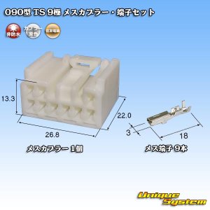 画像: 住友電装 090型 TS 非防水 9極 メスカプラー・端子セット