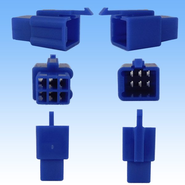 画像2: 住友電装 110型 MTW 非防水 6極 オスカプラー・端子セット 青色 (2)