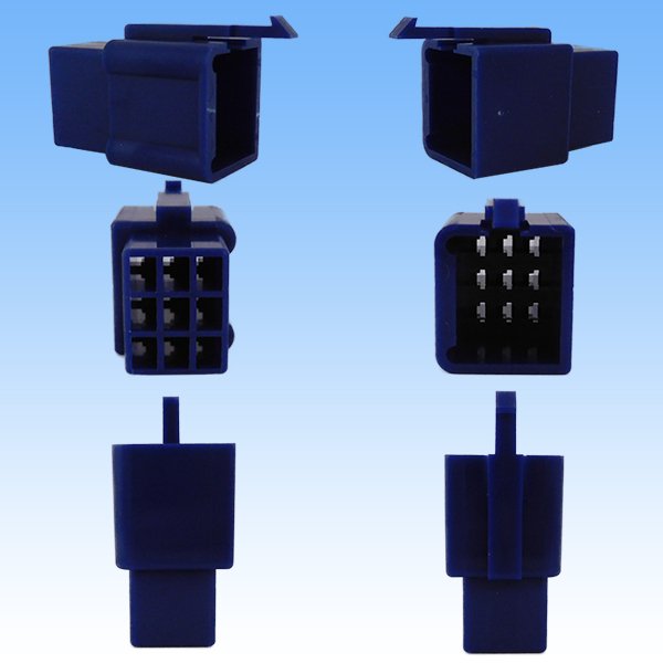 画像2: 住友電装 110型 MTW 非防水 9極 オスカプラー・端子セット 青色 (2)
