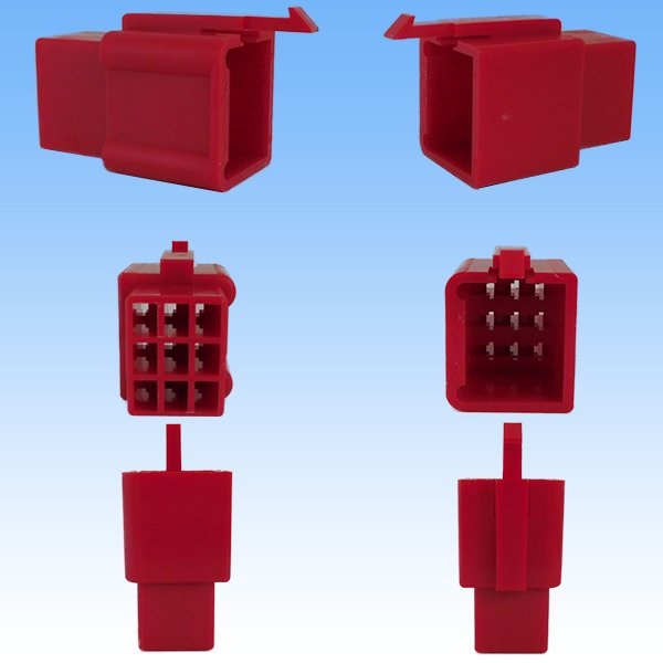 画像2: 住友電装 110型 MTW 非防水 9極 オスカプラー・端子セット 赤色 (2)