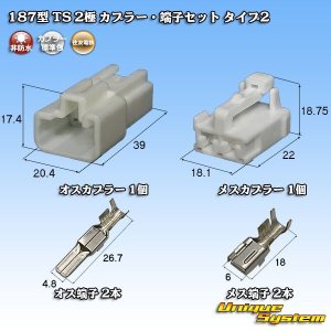 画像: 住友電装 187型 TS 非防水 2極 カプラー・端子セット タイプ2