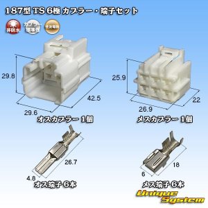 画像: 住友電装 187型 TS 非防水 6極 カプラー・端子セット タイプ1