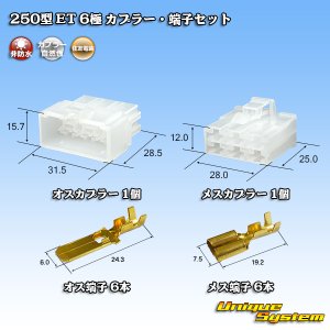 画像: 住友電装 250型 ET 非防水 6極 カプラー・端子セット