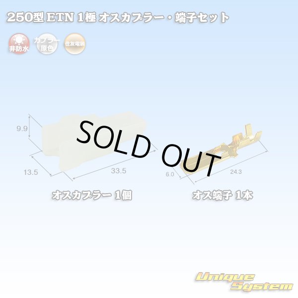 画像1: 住友電装 250型 ETN 非防水 1極 オスカプラー・端子セット (1)