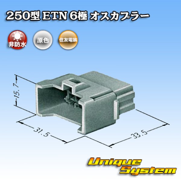 画像3: 住友電装 250型 ETN 非防水 6極 オスカプラー (3)