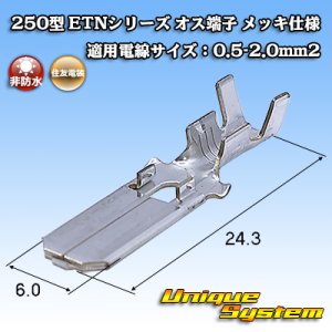 画像: 住友電装 250型 ETNシリーズ 非防水 オス端子 メッキ仕様 適電線サイズ：0.5-2.0mm2