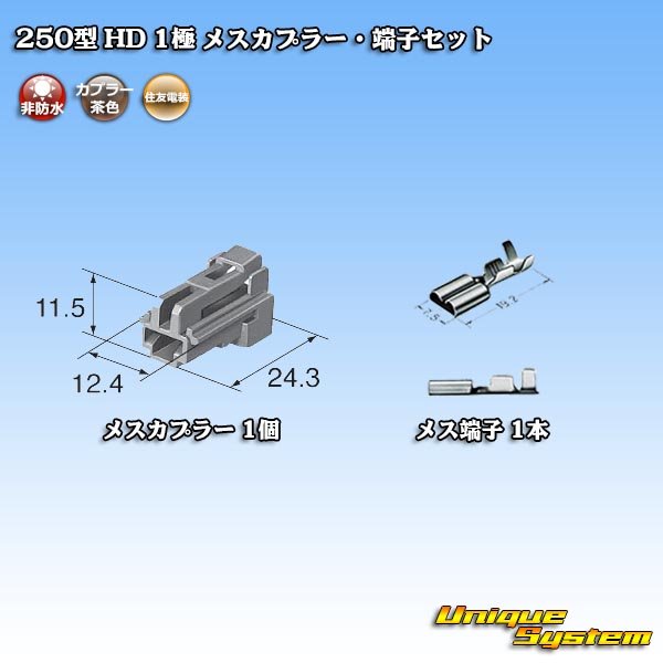 画像4: 住友電装 250型 HD 非防水 1極 メスカプラー・端子セット (4)