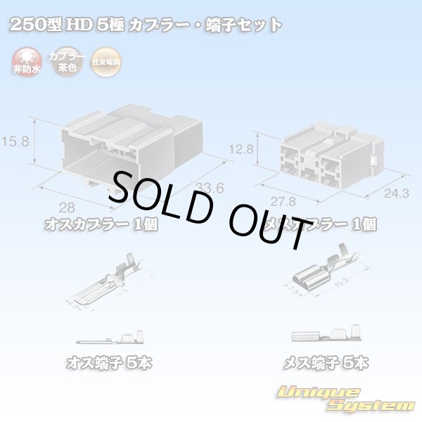 画像7: 住友電装 250型 HD 非防水 5極 カプラー・端子セット (7)