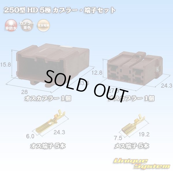 画像1: 住友電装 250型 HD 非防水 5極 カプラー・端子セット (1)