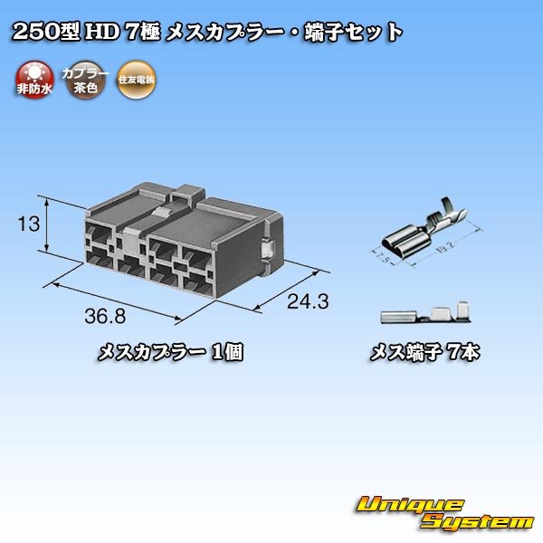 画像5: 住友電装 250型 HD 非防水 7極 メスカプラー・端子セット (5)