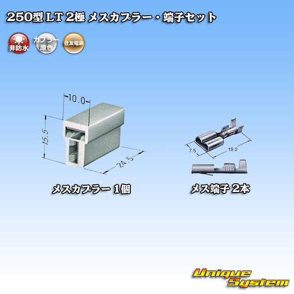 画像4: 住友電装 250型 LT 非防水 2極 メスカプラー・端子セット (4)