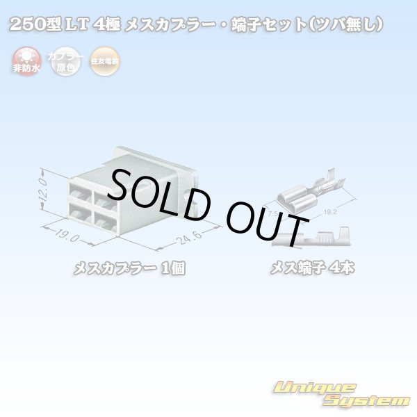 画像4: 住友電装 250型 LT 非防水 4極 メスカプラー・端子セット(ツバ無し) (4)