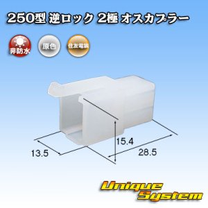 画像: 住友電装 250型 逆ロック 非防水 2極 オスカプラー (ブラケット無し)