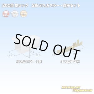 画像: 住友電装 250型 逆ロック 非防水 2極 オスカプラー・端子セット (ブラケット無し)