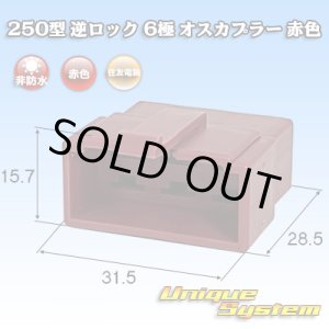 画像: 住友電装 250型 逆ロック 非防水 6極 オスカプラー 赤色