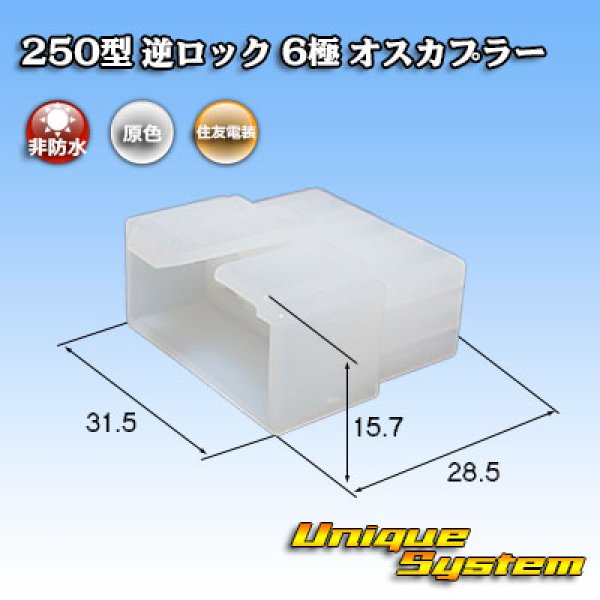 画像1: 住友電装 250型 逆ロック 非防水 6極 オスカプラー (1)