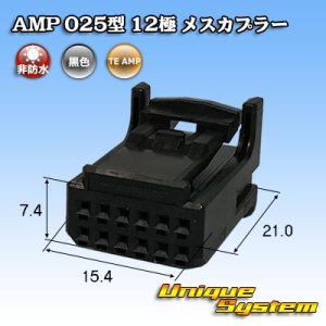 画像: タイコエレクトロニクス AMP 025型I 非防水 12極 メスカプラー 黒色