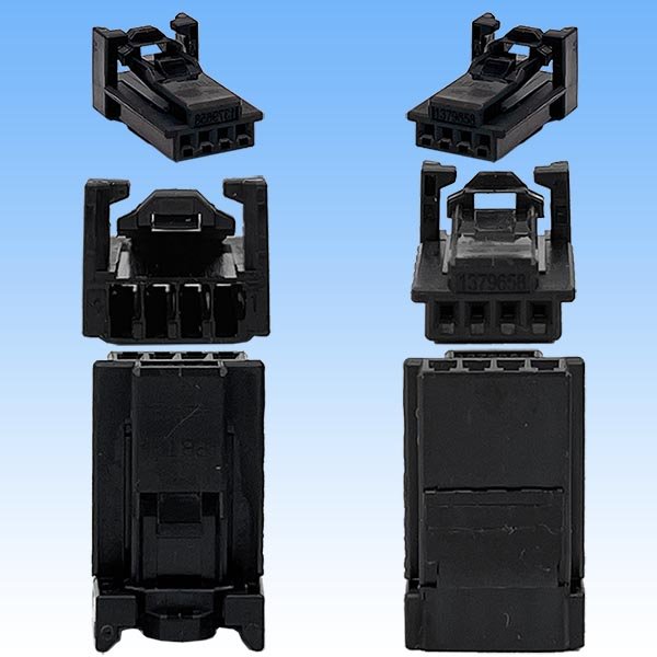 画像3: タイコエレクトロニクス AMP 025型I 非防水 4極 メスカプラー タイプ3 黒色 (3)