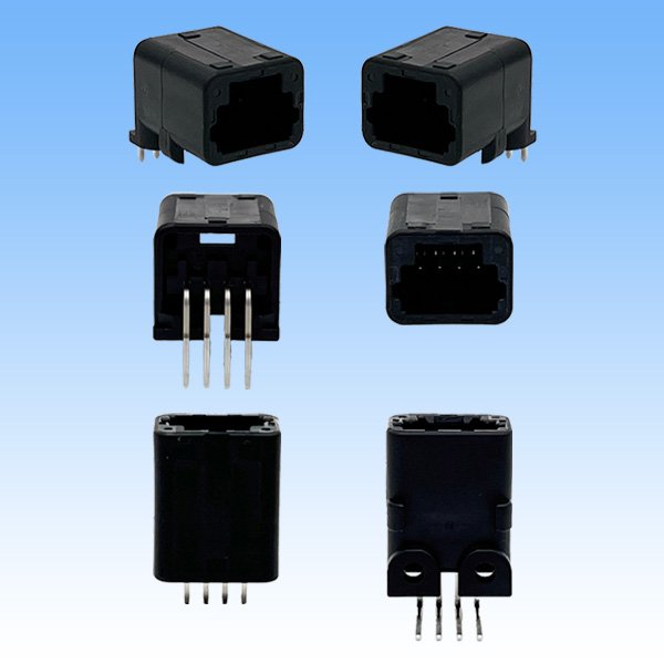 画像3: タイコエレクトロニクス AMP 025型III 非防水 4極 オスカプラー 黒色 (PCBタイプ ヘッダー) (3)