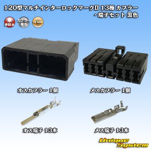 画像: タイコエレクトロニクス AMP 120型 マルチインターロックマークII 非防水 13極 カプラー・端子セット 黒色