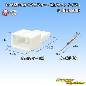 画像: 025型II 非防水 6極 オスカプラー・端子セット タイプ3 (非東海理化製)