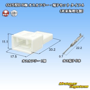 画像: 025型II 非防水 6極 オスカプラー・端子セット タイプ4 (非東海理化製)