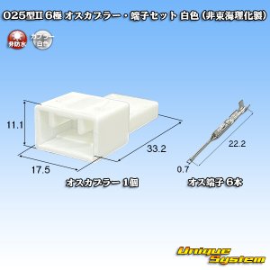 画像: 025型II 非防水 6極 オスカプラー・端子セット 白色 (非東海理化製)