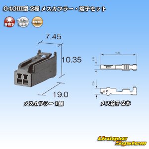 画像: 東海理化 040III型 非防水 2極 メスカプラー・端子セット