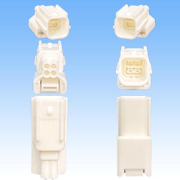 画像3: 矢崎総業 025型 HS 防水 4極 オスカプラー 白色 (3)