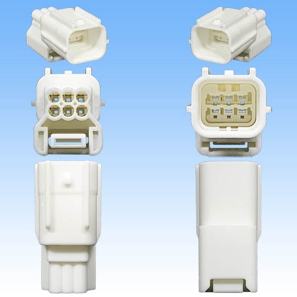 画像4: 矢崎総業 025型 HS 防水 6極 オスカプラー 白色 (4)