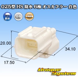 画像: 矢崎総業 025型 HS 防水 6極 オスカプラー 白色