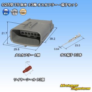 画像: 住友電装 025型 TS 防水 13極 オスカプラー・端子セット