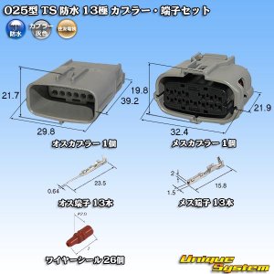 画像: 住友電装 025型 TS 防水 13極 カプラー・端子セット