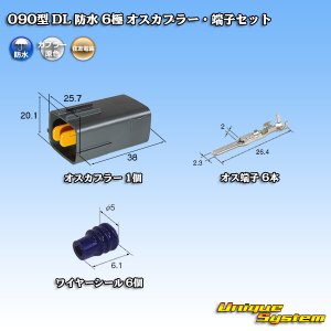 画像: 住友電装 090型 DL 防水 6極 オスカプラー・端子セット