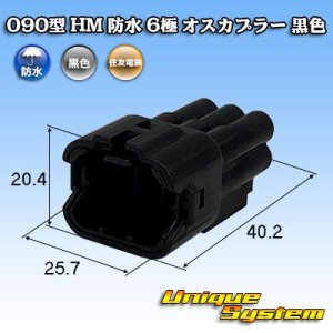 画像: 住友電装 090型 HM 防水 6極 オスカプラー 黒色