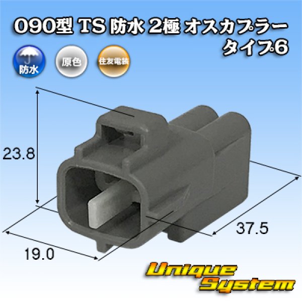 画像1: 住友電装 090型 TS 防水 2極 オスカプラー タイプ6 (1)