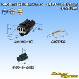 画像: 住友電装 090型 TS 防水 3極 メスカプラー・端子セット 三角タイプ タイプ3 黒色