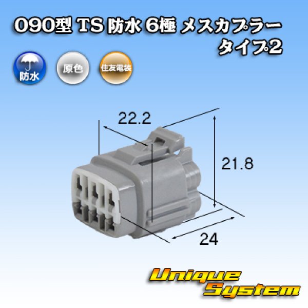 画像1: 住友電装 090型 TS 防水 6極 メスカプラー タイプ2 (1)